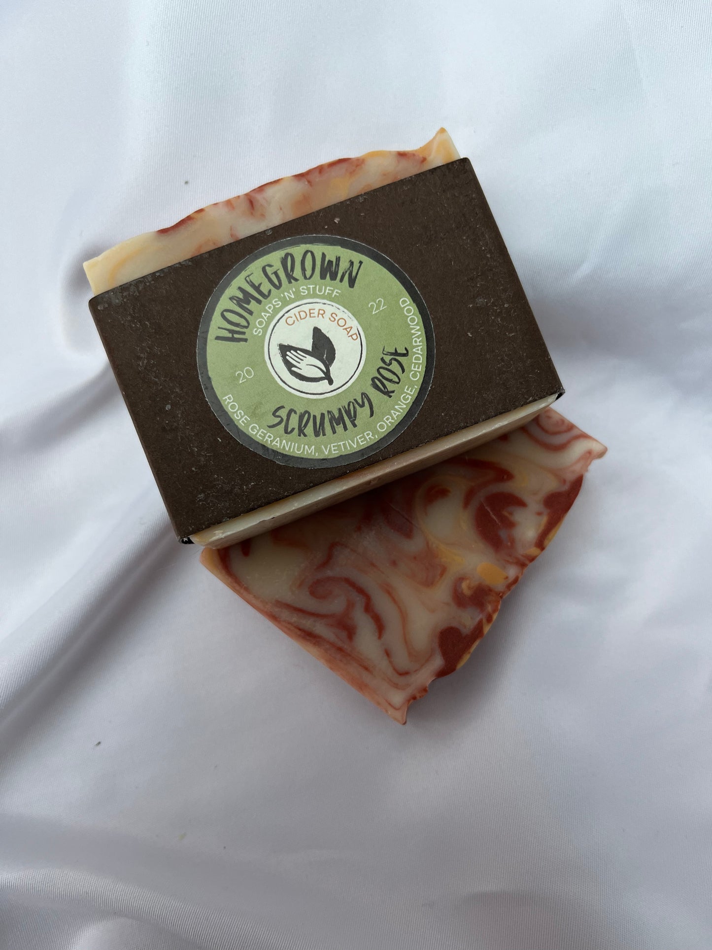 Scrumpy Rose Natural, handmade small batch soap made with Cider & essential oils