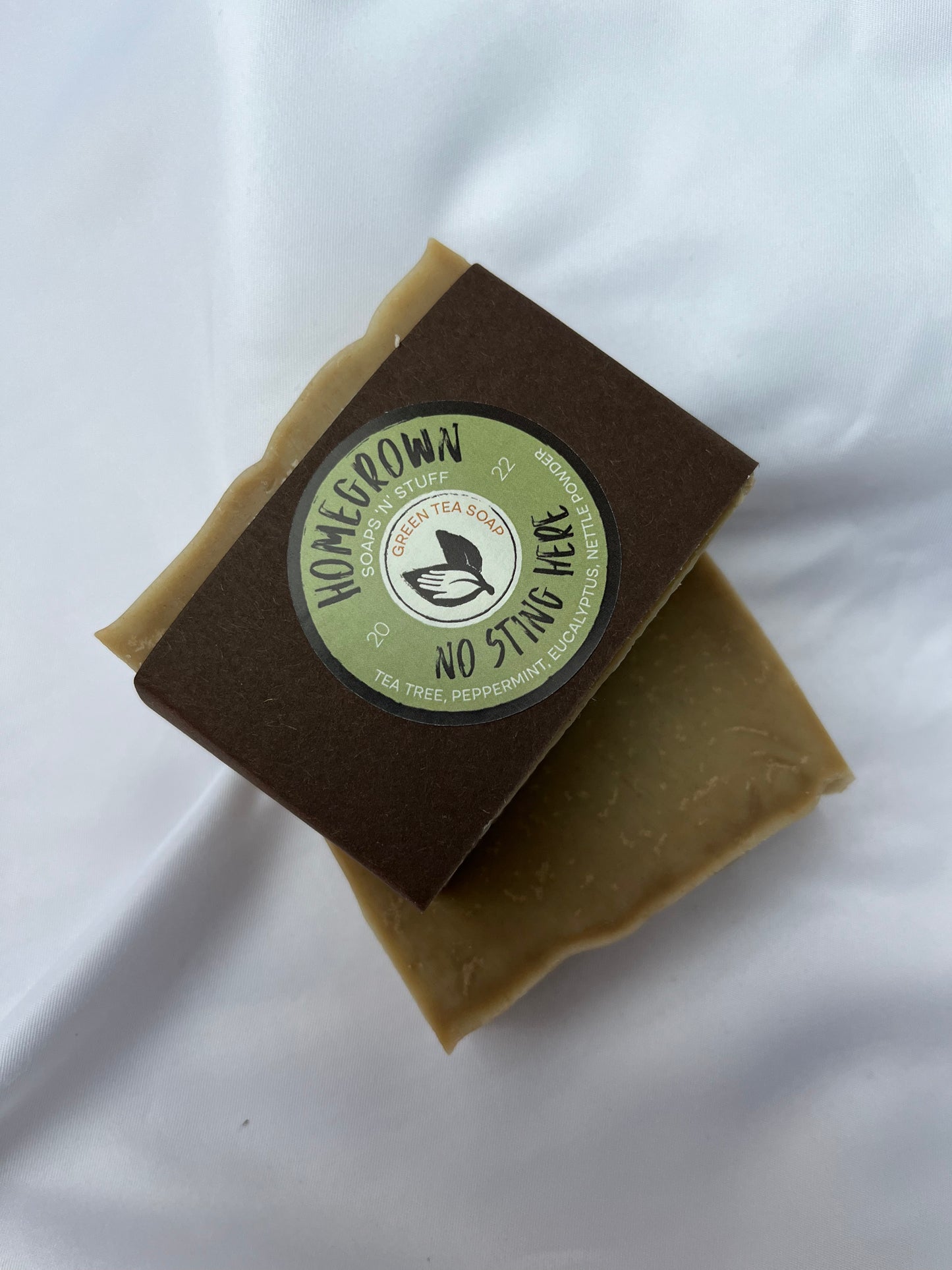 No Sting Here - Natural, handmade small batch, Soap infused with Green Tea & Tea Tree Oil